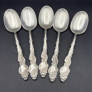 (6) 1847 Roger Bros Dinner Spoons Columbia Silverware Flatware NO MONO About 7”